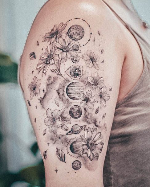 Woman With Space Tattoo