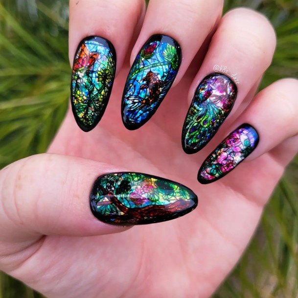 Woman With Stained Glass Nail