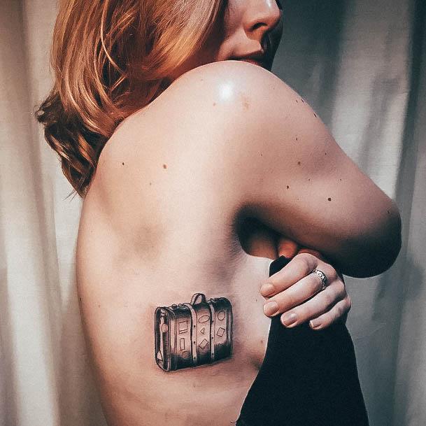 Woman With Suitcase Tattoo