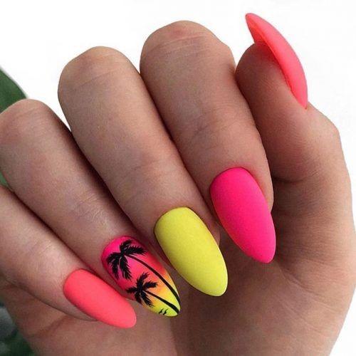 Woman With Summer Matte Nail