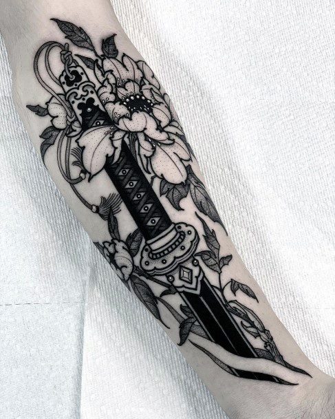 Woman With Sword Tattoo