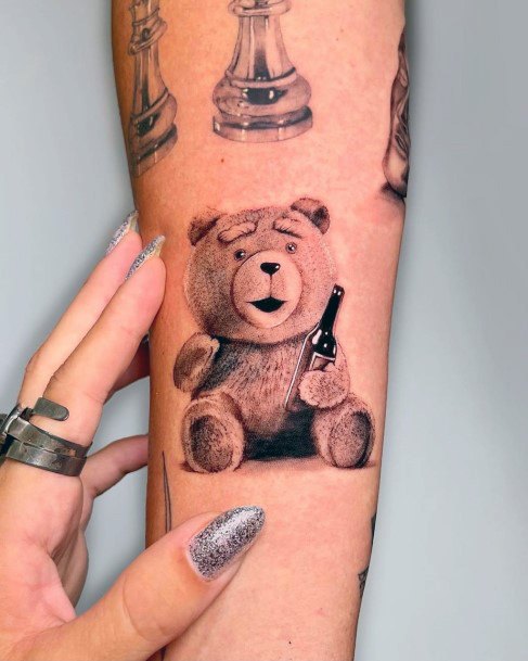 Woman With Teddy Bear Tattoo