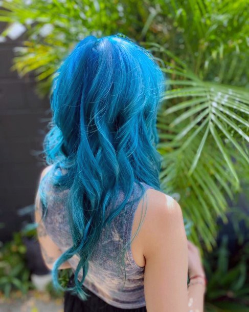 Woman With Turquoise Hairstyles