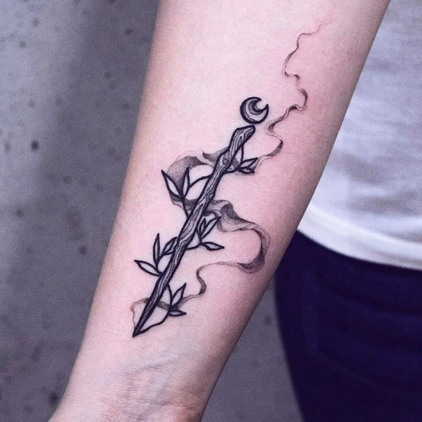 Woman With Wand Tattoo