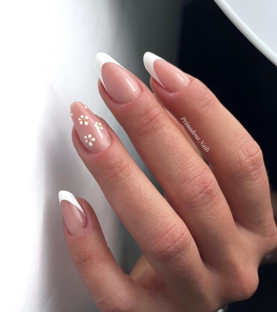 Woman With White French Nail