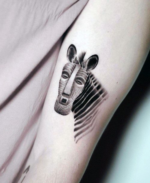 Woman With Zebra Tattoo