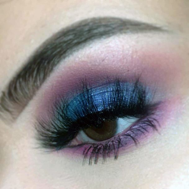 Women Blue And Coral Eyeshadow