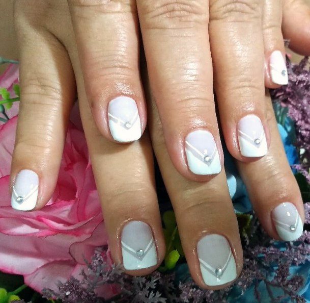 Women Charming White Nail Design