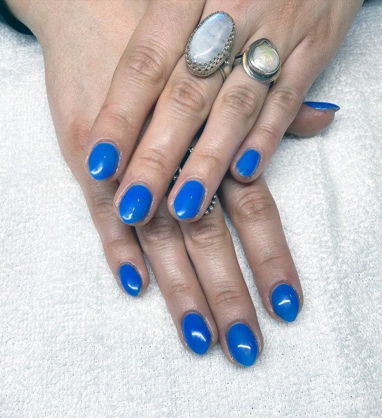 Women Cobalt Blue Nails