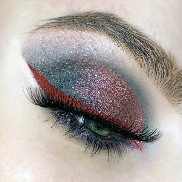 Women Enticing Red And Brown Eyeshadow