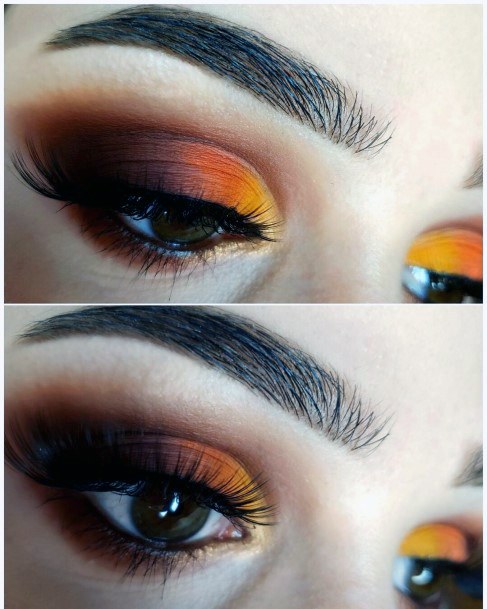 Women Juicy Orange And Brown Eyeshadow Women