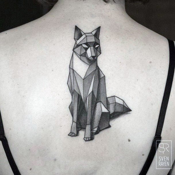 Womens 3D Fox Tattoo Back