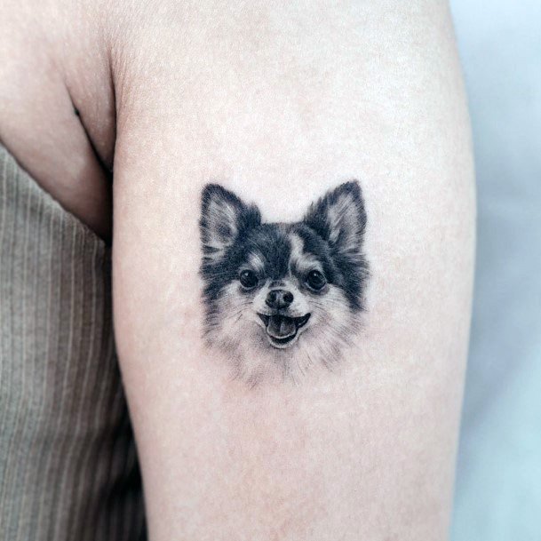 Womens Affectionate Dog Tattoo