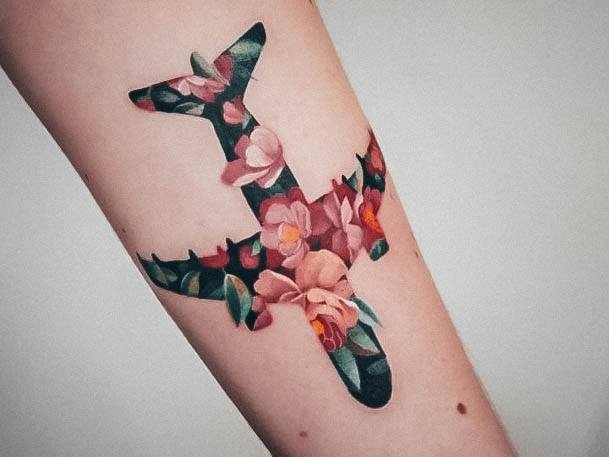 Womens Airplane Tattoo Design Ideas