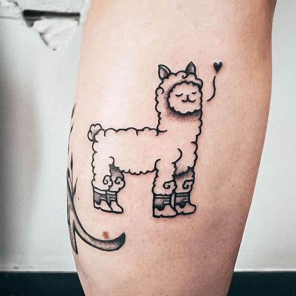 Womens Alpaca Tattoo Styles