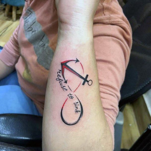 Womens Anchor Infinity Tattoo Hands