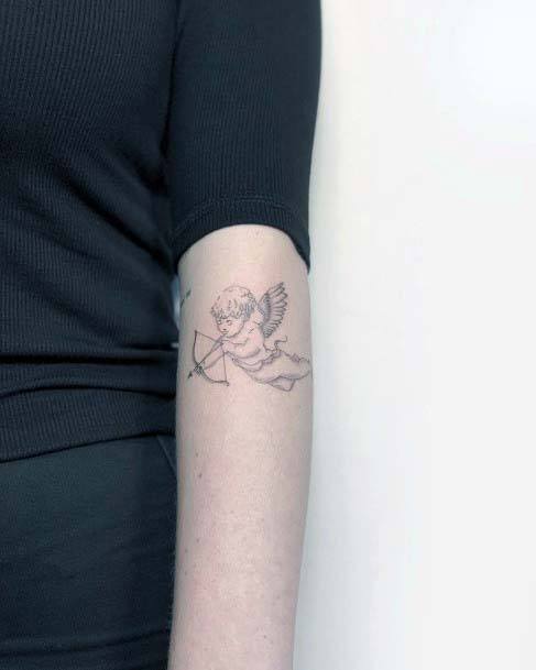 Womens Angel Upper Arms Tattoo