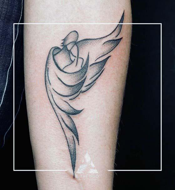 Womens Angel Wings Tattoo Hands