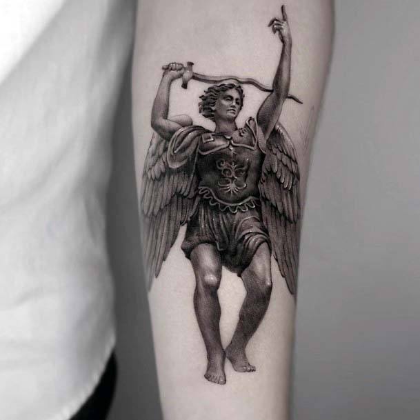 Womens Angel With Sword Tattoo