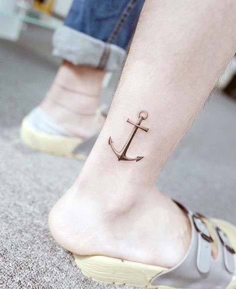 Womens Ankle Anchor Tattoo