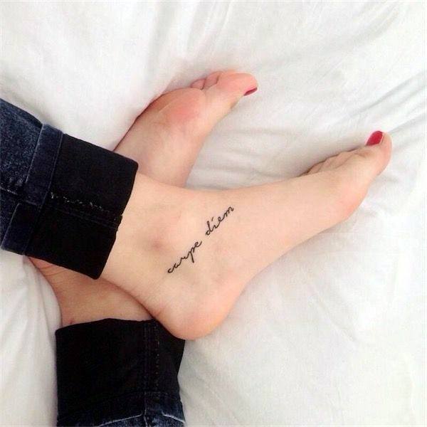 Womens Ankle Small Quote Tattoo French