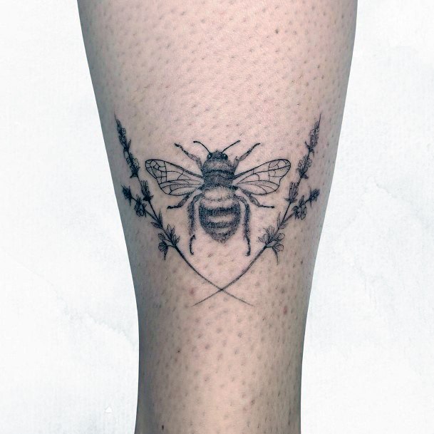 Womens Ankles Bees Tattoo