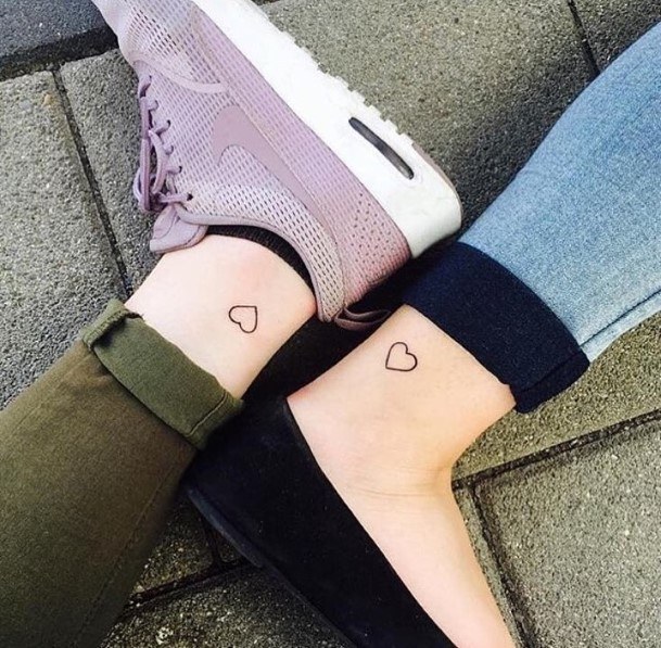 Womens Ankles Best Friend Heart Tattoo
