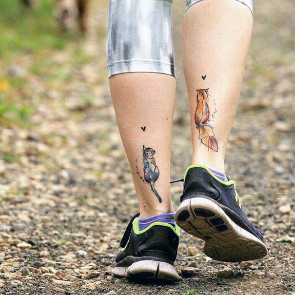 Womens Ankles Cat Tattoo