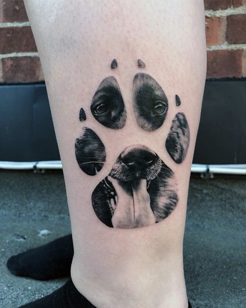 Womens Ankles Dog Paws Tattoo