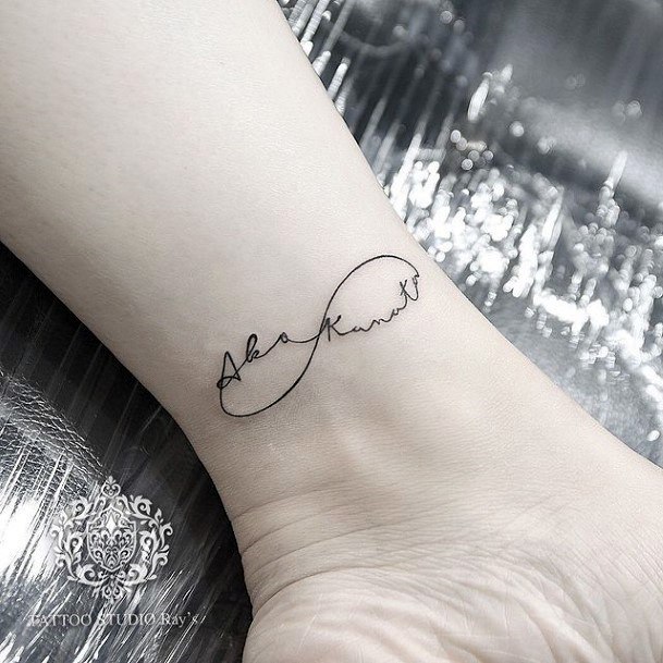 Womens Ankles Scribbled Infinity Tattoo
