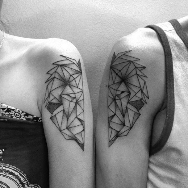 Womens Arm Geometric Tattoo Matching