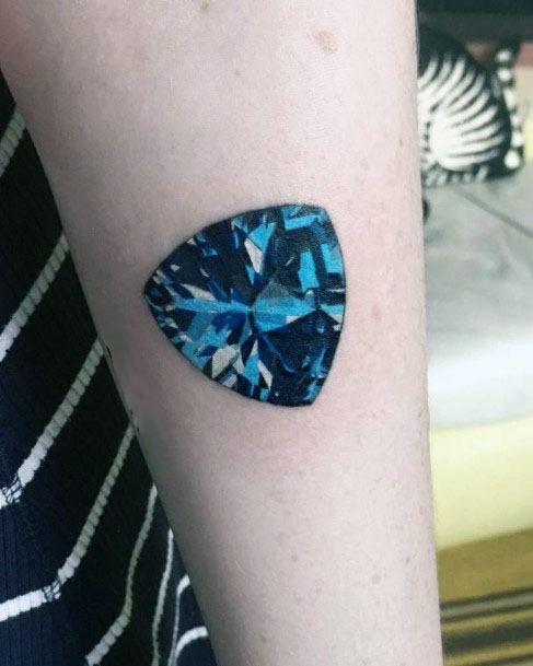 Womens Arms 3D Blue Sapphire Tattoo