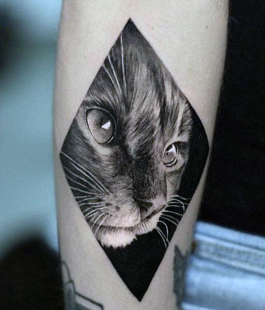 Womens Arms 3D Cat Tattoo