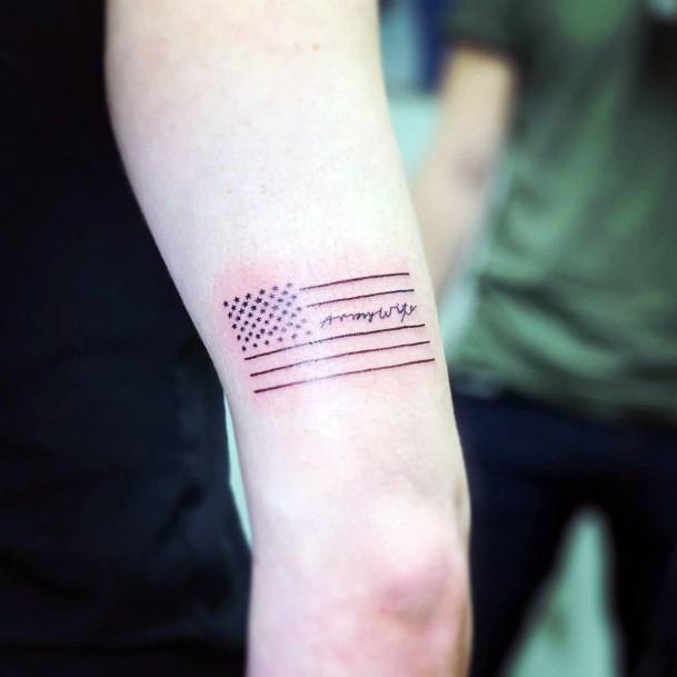 Womens Arms American Tattoo Of Flag