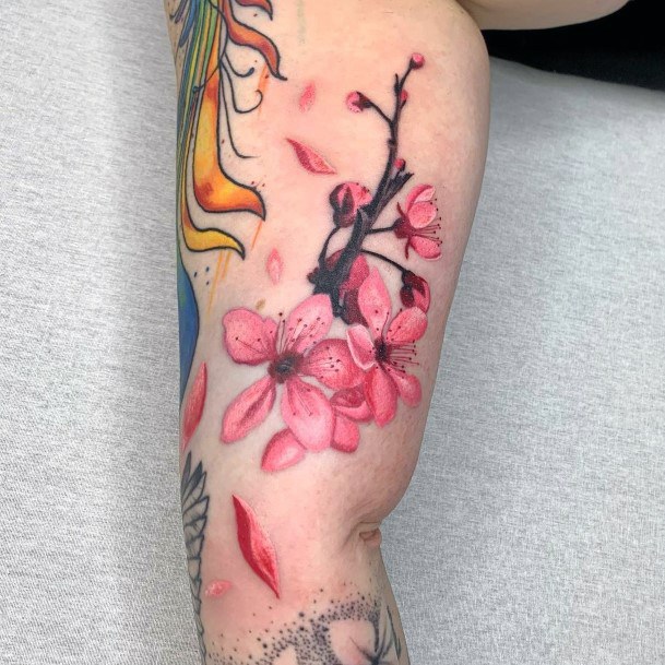 Womens Arms Beautiful Cherry Blossom Tattoo