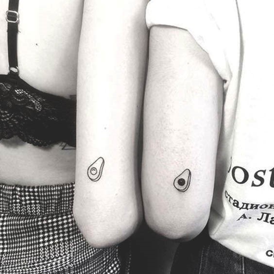 Womens Arms Best Friends Avocado Tattoo