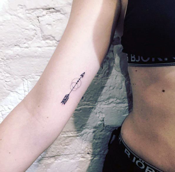 Womens Arms Black Arrow Tattoo