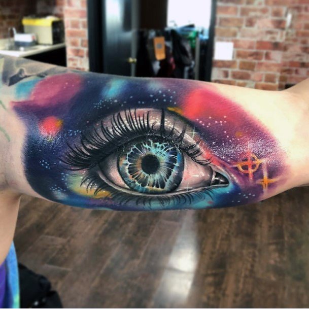 Womens Arms Bright Eye Tattoo