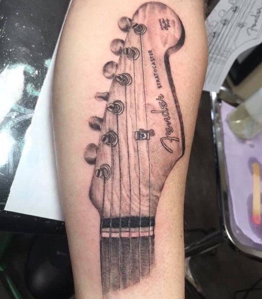 Womens Arms Cool Musical Instrument Tattoo