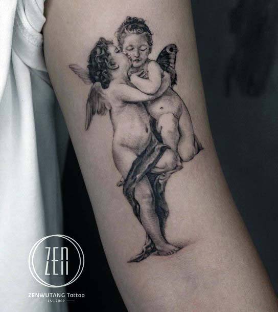 Womens Arms Cute Angel Tattoo