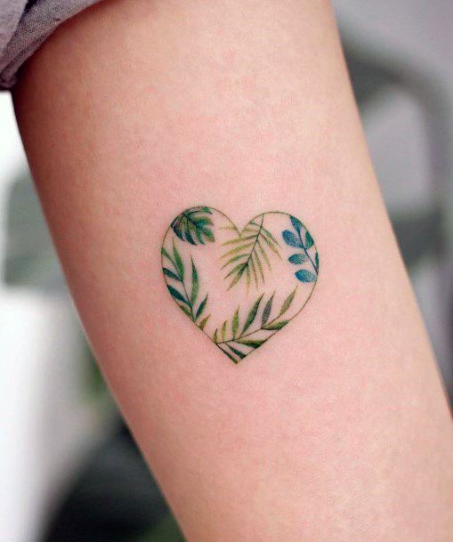 Womens Arms Cute Leaf Tattoo