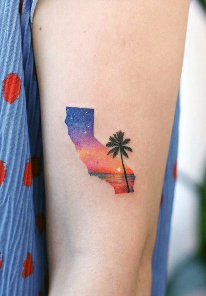 Womens Arms Cute Palm Tree Tattoo