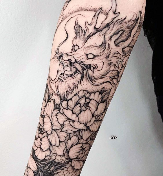 Womens Arms Dragon Tattoo