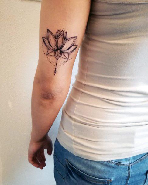 Womens Arms Lotus Tattoo