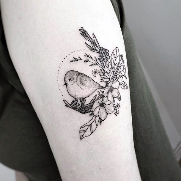 Womens Arms Lovely Bird Tattoo