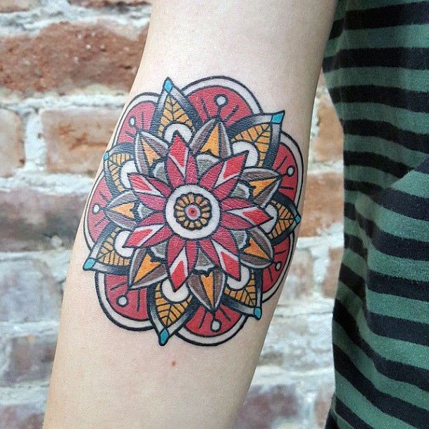 Womens Arms Mandala Art American Traditional Tattoo