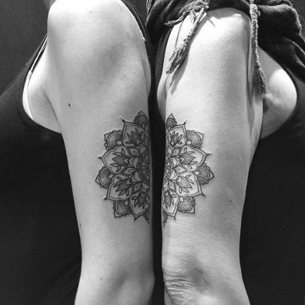 Womens Arms Matching Mandala Tattoo