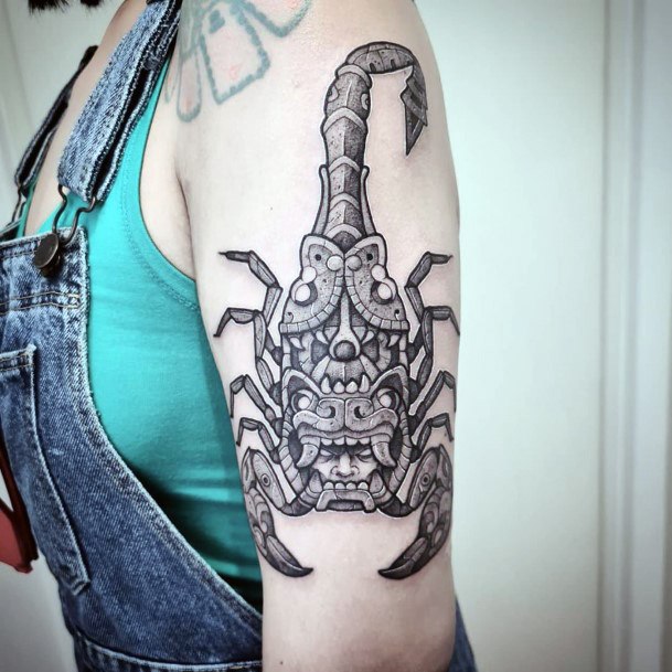 Womens Arms Monstrous Scorpion Tattoo