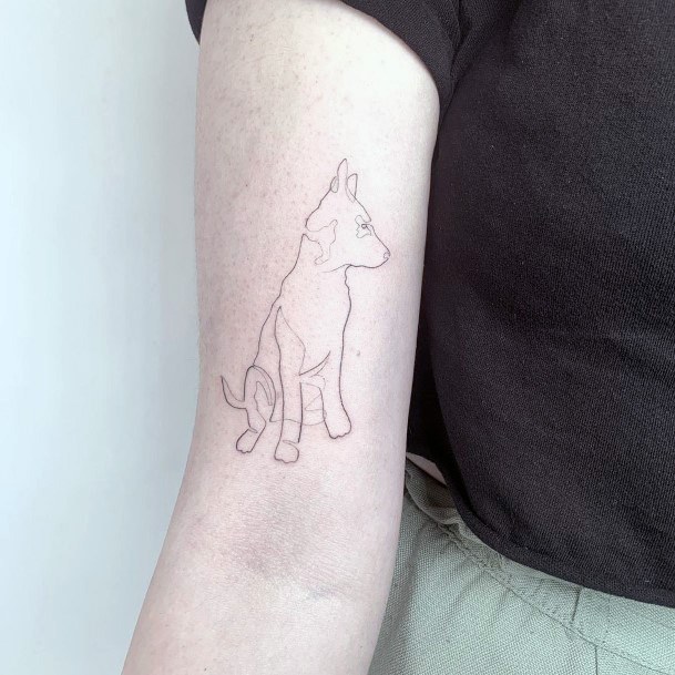 Womens Arms Simple Dog Tattoo