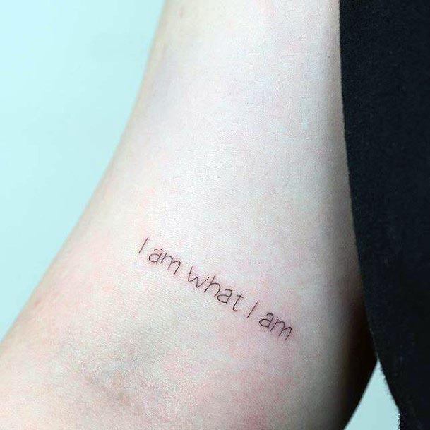 Womens Arms Simple Quote Tattoo